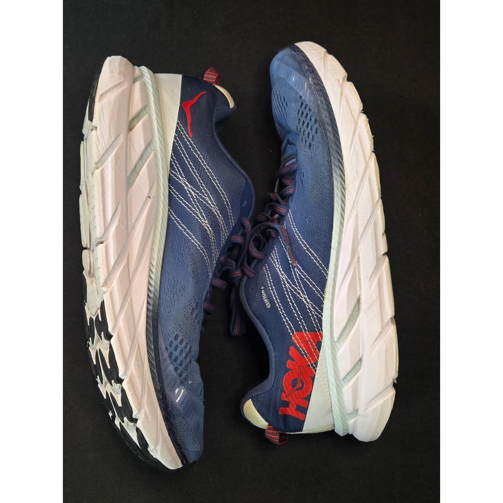 Hoka One One Clifton 6 Mens Running Shoes‎ Blue Red 1102872 EBPA Size 9.5